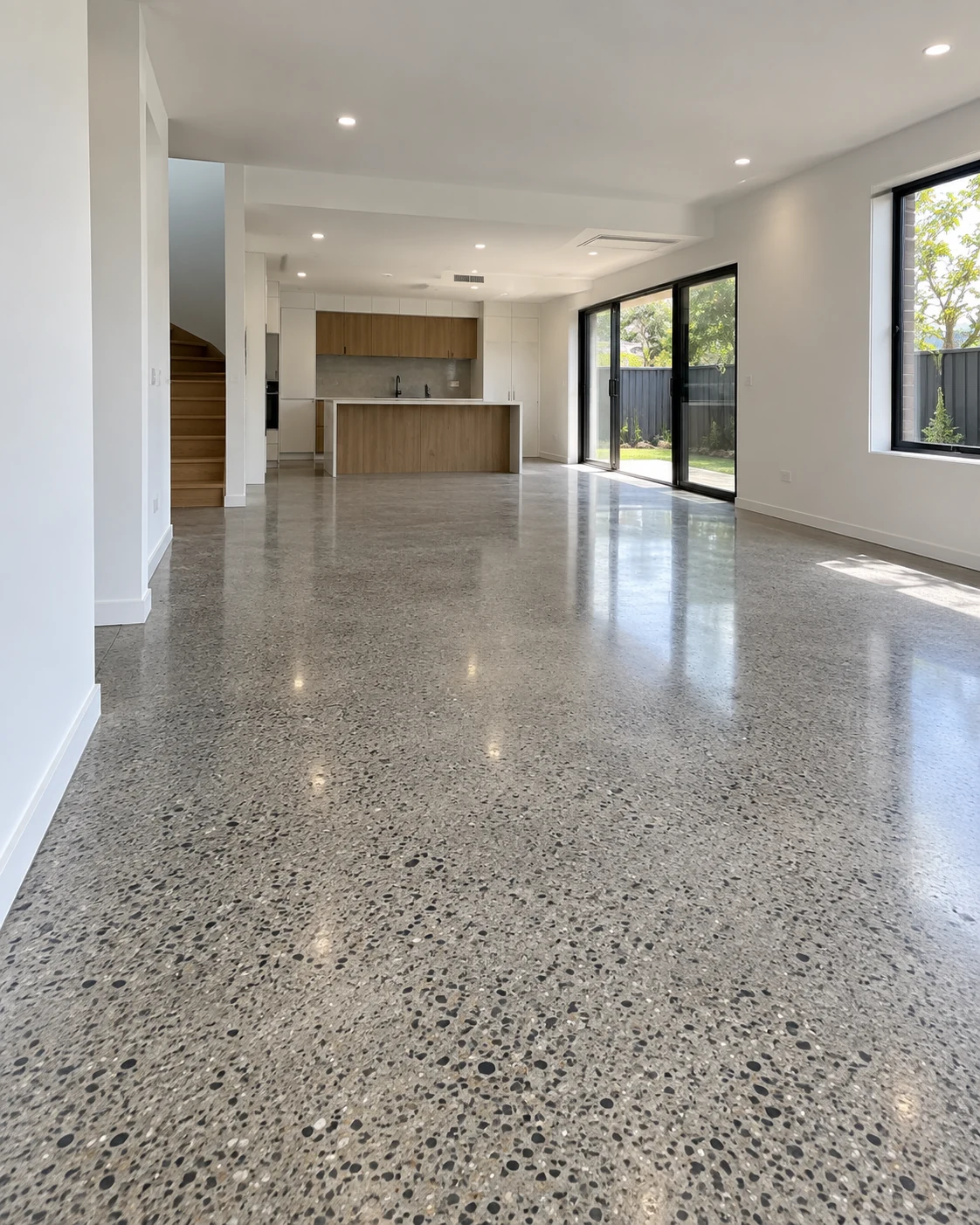 Mechanically polished concrete